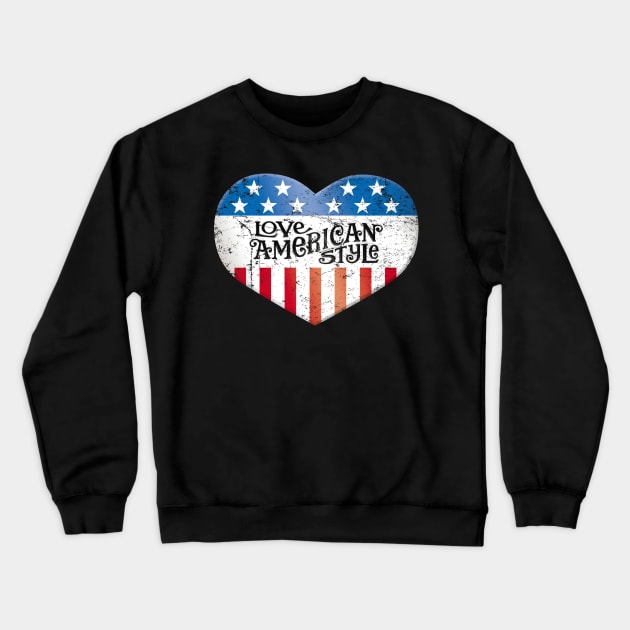 Love American Style Crewneck Sweatshirt by MindsparkCreative